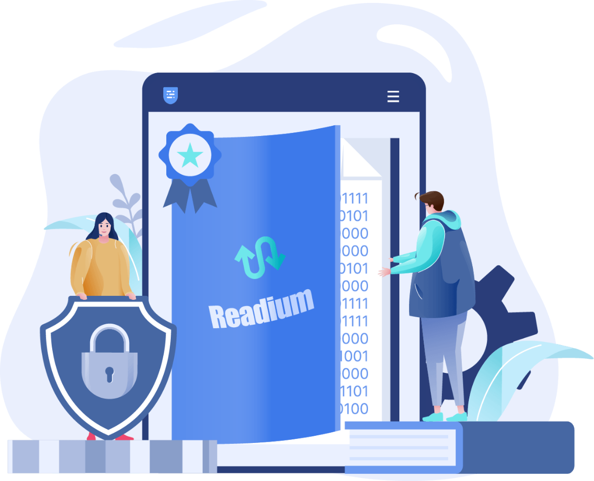 Readium LCP secure eBook reading illustration